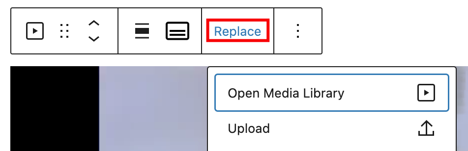 replace button on toolbar