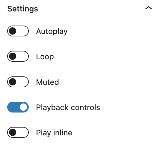 settings for block editor