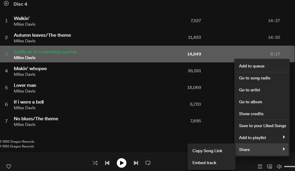 How to get a spotify embed URL 