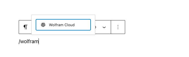 Embed option for the Wolfram block to paste the URL.