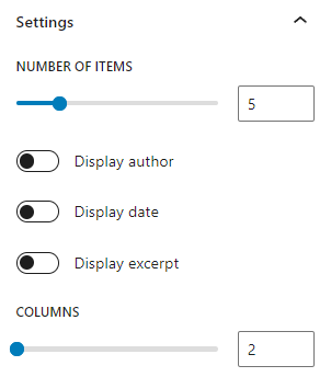 Block settings for the RSS block.