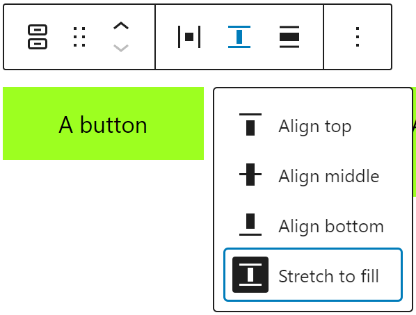 Vertical alignment settings for the buttons block